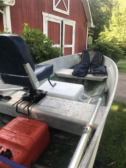 Boat 12 Foot Aluminum Sears 8 Horse Mariner With Trailer Sears 1972